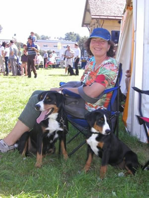 Heidi mit Senta und Chiara